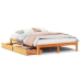 Estructura cama con cajones madera pino marrón cera 135x190 cm