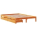 Estructura cama con cajones madera pino marrón cera 135x190 cm