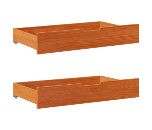 Estructura cama con cajones madera pino marrón cera 140x190 cm