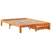 Estructura cama con cajones madera pino marrón cera 140x190 cm