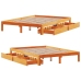 Estructura cama con cajones madera pino marrón cera 140x190 cm