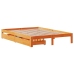 Estructura cama con cajones madera pino marrón cera 140x200 cm