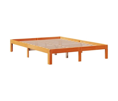 Estructura cama con cajones madera pino marrón cera 140x200 cm