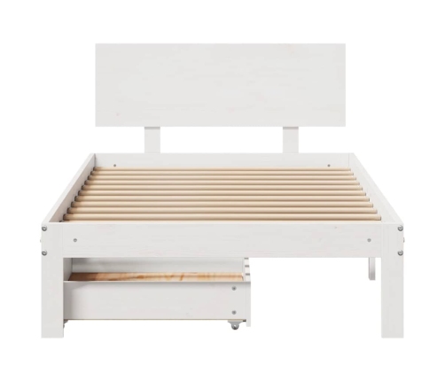 Estructura cama con cajones madera maciza pino blanco 75x190 cm