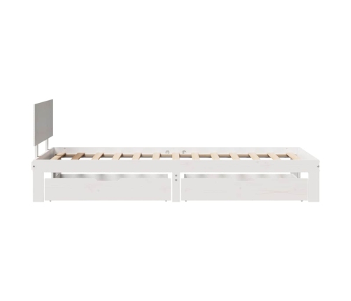 Estructura cama con cajones madera maciza pino blanco 75x190 cm