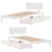 Estructura cama con cajones madera maciza pino blanco 75x190 cm