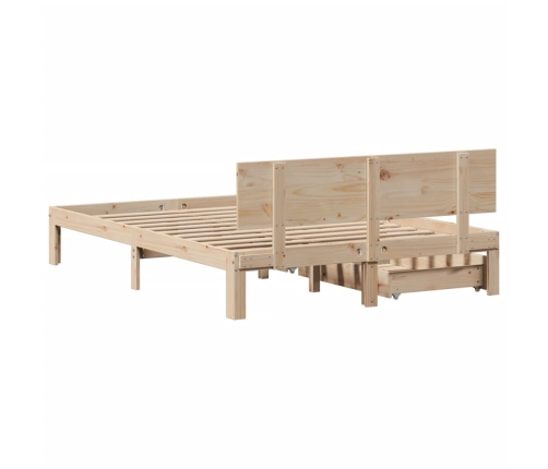 Estructura de cama con cajones madera maciza de pino 135x190 cm