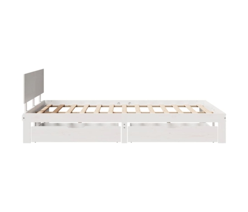 Estructura de cama con cajones madera de pino blanca 135x190 cm