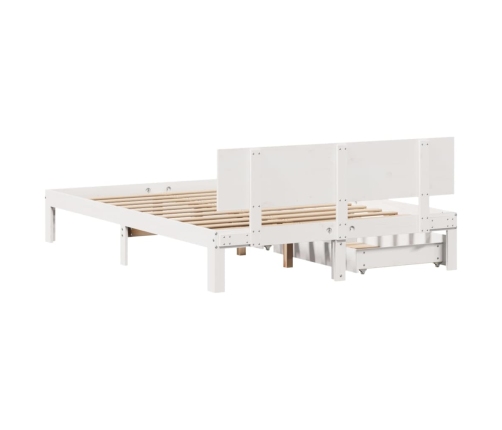 Estructura de cama con cajones madera de pino blanca 135x190 cm