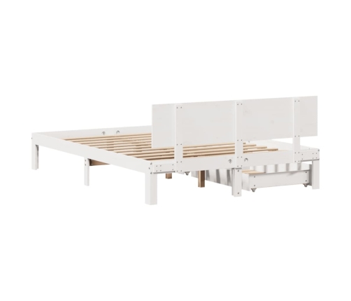 Estructura de cama con cojines madera de pino blanca 140x190 cm