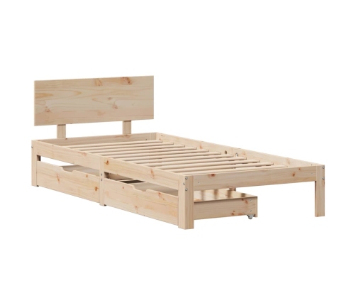 Estructura de cama con cajones madera maciza de pino 90x200 cm