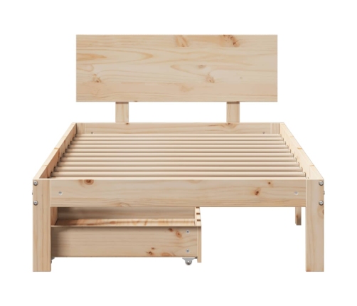 Estructura de cama con cajones madera maciza de pino 90x200 cm