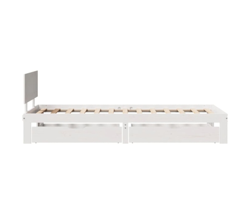 Estructura cama con cajones madera maciza pino blanco 90x200 cm