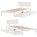 Estructura cama con cajones madera maciza pino blanco 90x200 cm