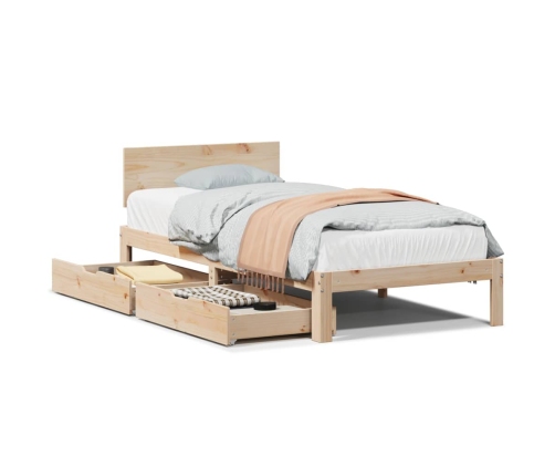 Estructura cama con cajones madera maciza pino 100x200 cm