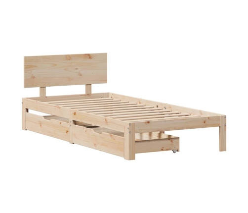 Estructura cama con cajones madera maciza pino 100x200 cm