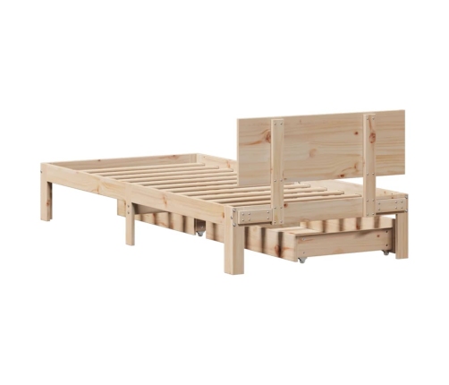 Estructura cama con cajones madera maciza pino 100x200 cm