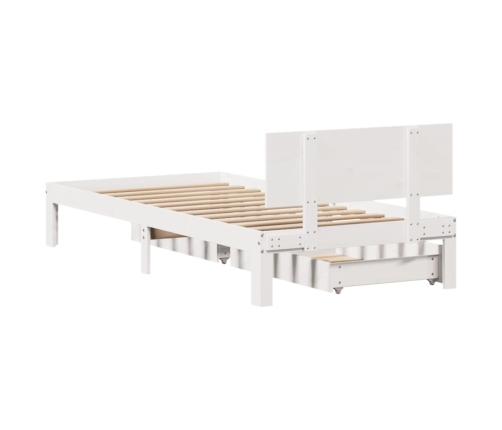 Estructura cama con cajones madera maciza pino blanco 100x200cm