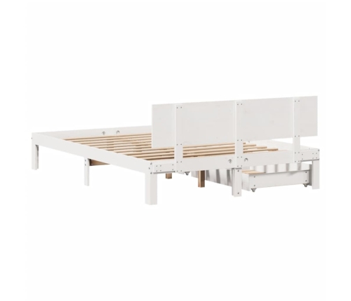 Estructura de cama con cajones madera de pino blanco 120x200 cm