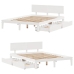 Estructura de cama con cajones madera de pino blanco 120x200 cm