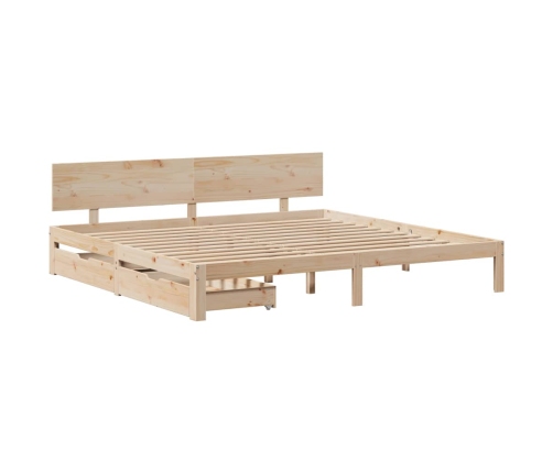 Estructura de cama con cajones madera maciza de pino 180x200 cm