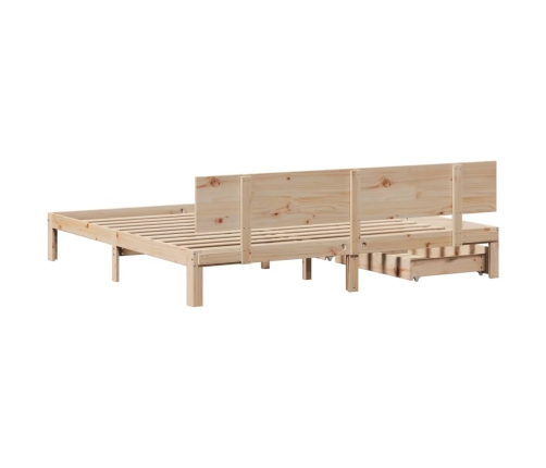 Estructura de cama con cajones madera maciza de pino 200x200 cm