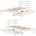 Estructura cama con cajones madera maciza pino blanco 75x190 cm