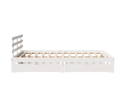 Estructura de cama con cajones madera de pino blanca 135x190 cm