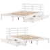 Estructura de cama con cajones madera de pino blanca 135x190 cm