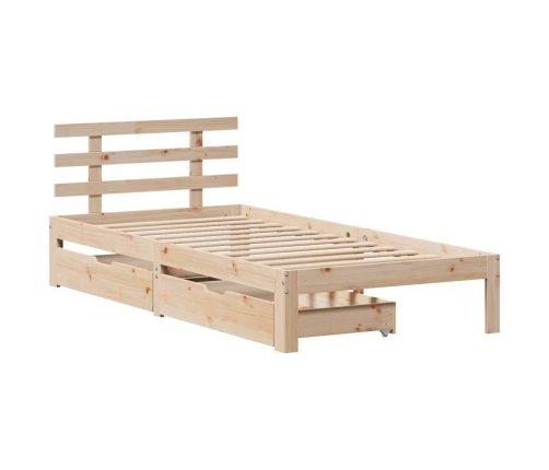 Estructura de cama con cajones madera maciza de pino 90x200 cm