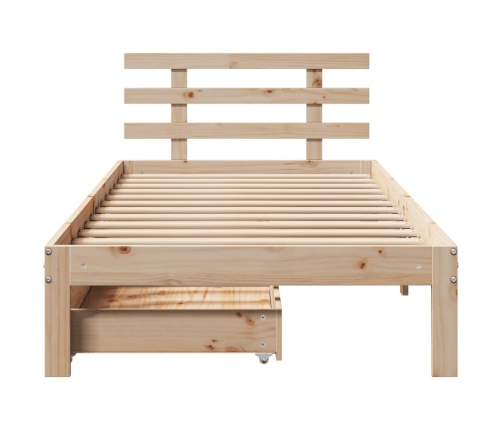 Estructura de cama con cajones madera maciza de pino 90x200 cm