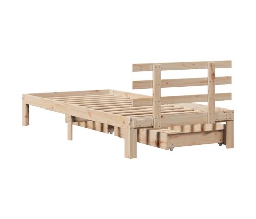 Estructura de cama con cajones madera maciza de pino 90x200 cm