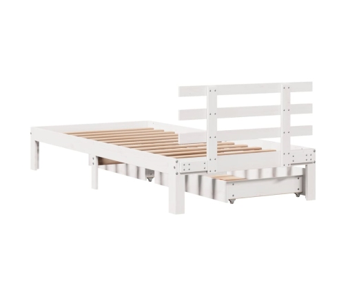 Estructura cama con cajones madera maciza pino blanco 100x200cm