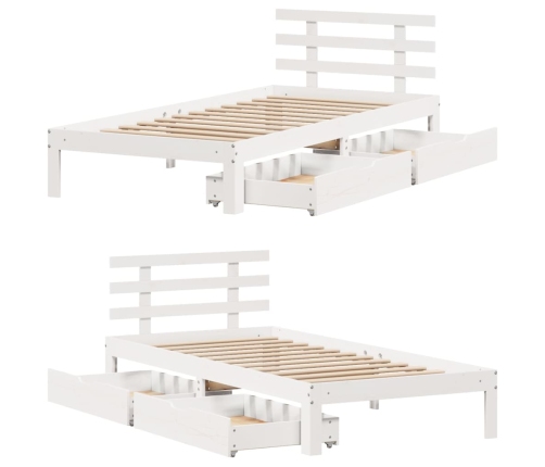 Estructura cama con cajones madera maciza pino blanco 100x200cm