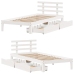 Estructura cama con cajones madera maciza pino blanco 100x200cm