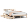 Estructura de cama con cajones madera maciza de pino 120x200 cm