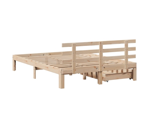 Estructura de cama con cajones madera maciza de pino 150x200cm