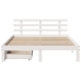 Estructura de cama con cajones madera de pino blanca 150x200cm