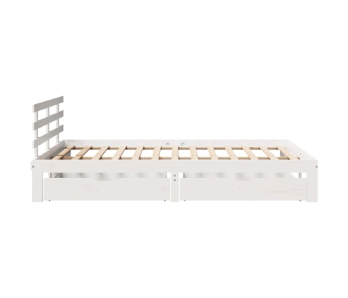 Estructura de cama con cajones madera de pino blanca 150x200cm
