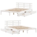 Estructura de cama con cajones madera de pino blanca 150x200cm