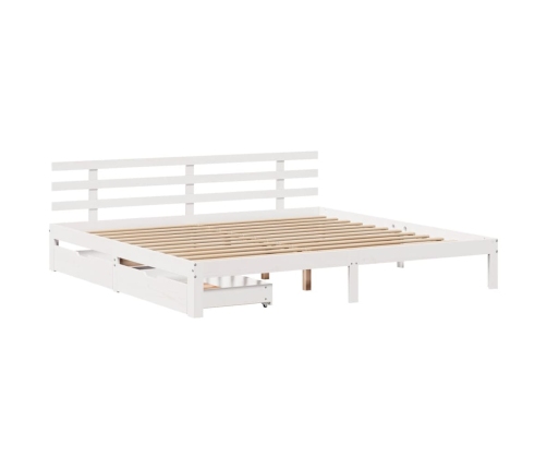 Estructura de cama con cajones madera maciza de pino 200x200 cm