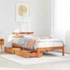 Estructura de cama con cajones madera de pino marrón 75x190 cm