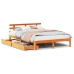 Estructura cama con cajones madera pino marrón cera 140x200 cm