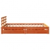 Estructura cama con cajones madera pino marrón cera 160x200 cm