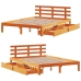 Estructura cama con cajones madera pino marrón cera 160x200 cm