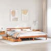 Estructura de cama cajones madera pino marrón cera 180x200 cm