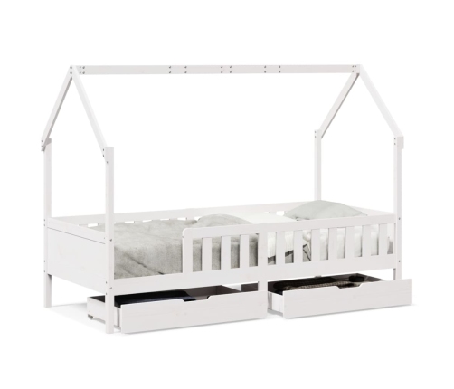 Estructura de cama para niños con cajones madera pino 90x200 cm