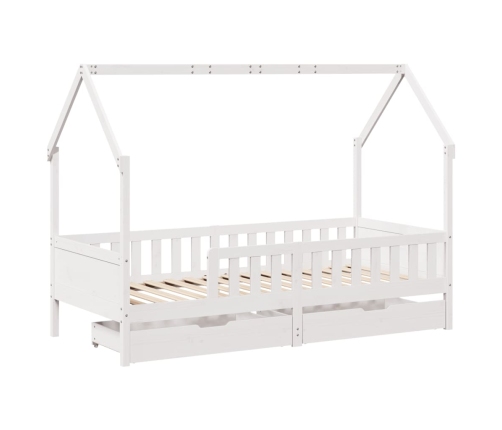 Estructura de cama para niños con cajones madera pino 90x200 cm