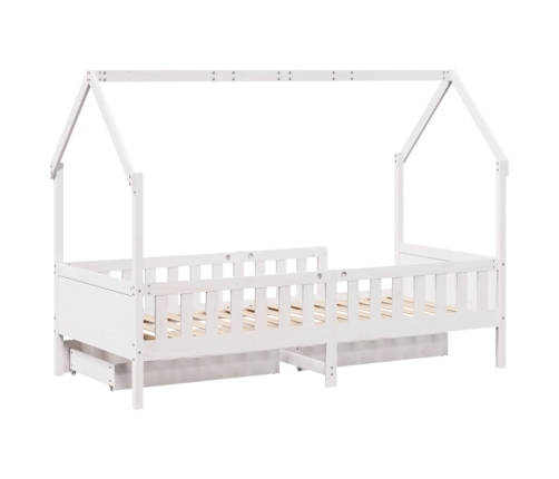 Estructura de cama para niños con cajones madera pino 90x200 cm