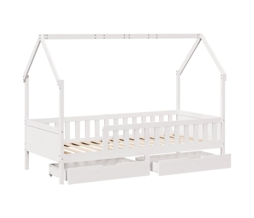 Estructura de cama para niños con cajones madera pino 90x200 cm